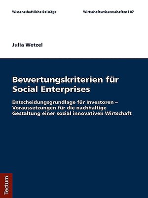cover image of Bewertungskriterien von Social Enterprises